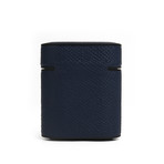 Grain Leather Airpod Case // Navy