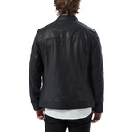 Hector Leather Jacket // Navy Blue (M)