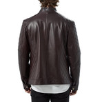 Alonso Leather Jacket // Burgundy (XL)