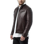 Ricky Leather Jacket // Burgundy (XS)