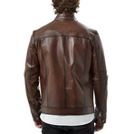 Tulio Leather Jacket // Brown (S)