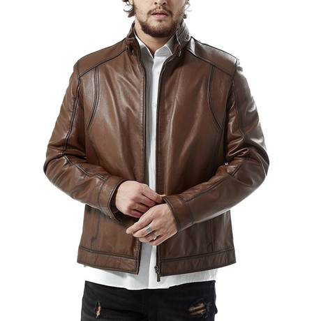 Umberto Leather Jacket // Brown (XS)