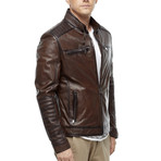 Silva Leather Jacket // Brown (XS)
