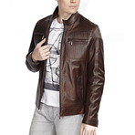 Baltasar Leather Jacket // Brown (L)