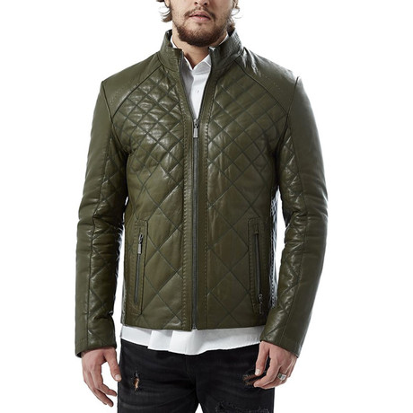 Gill Leather Jacket // Green (XS)