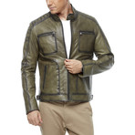 Jordan Leather Jacket // Khaki (S)