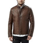 Torres Leather Jacket // Brown (XL)