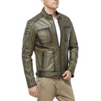 Jordan Leather Jacket // Khaki (XS)