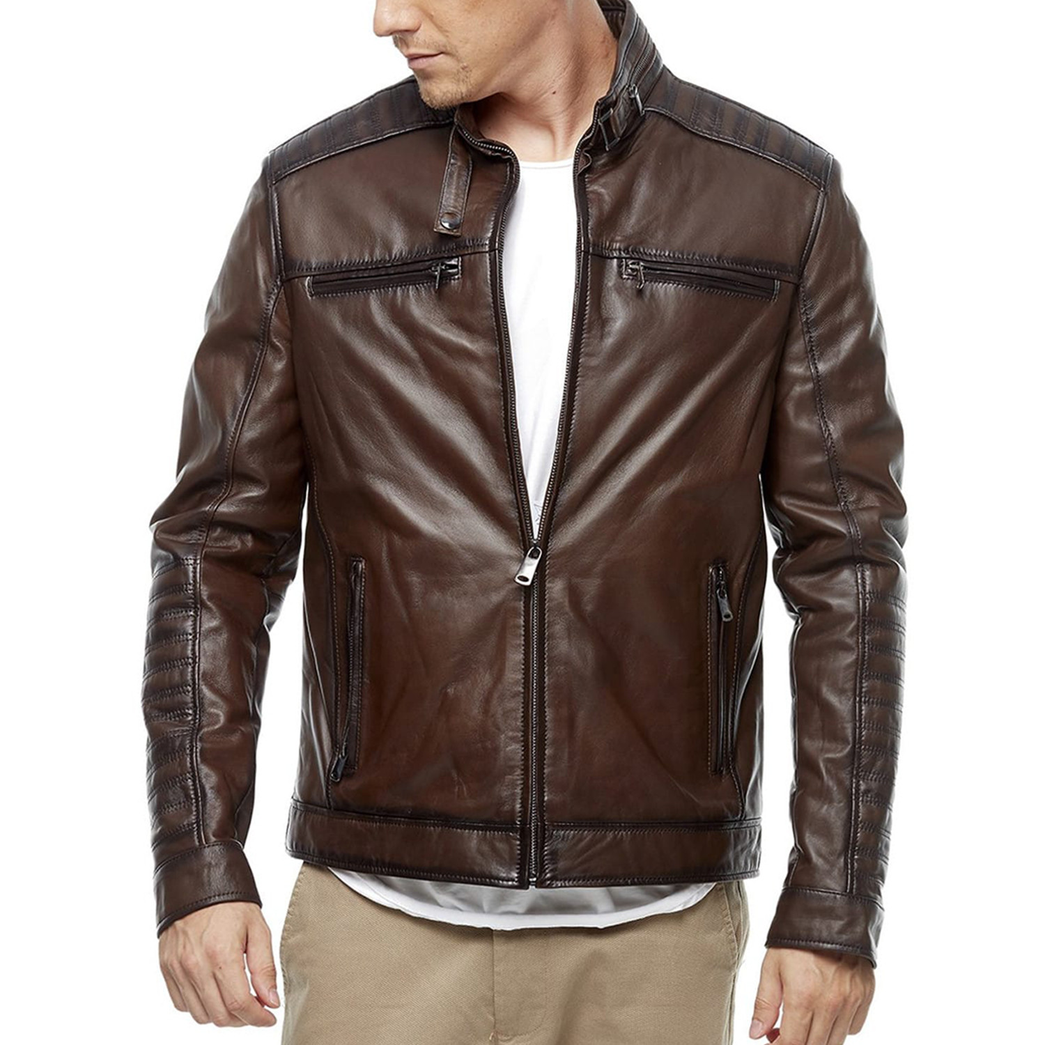 Silva Leather Jacket // Brown (L) - Deriza - Touch of Modern