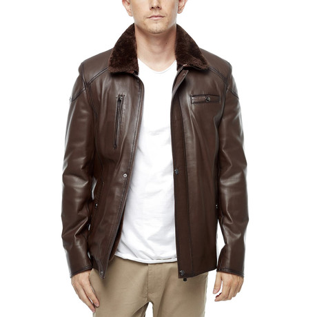 Martin Leather Jacket // Brown (XS)