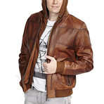 Sami Leather Jacket // Taba (2XL)