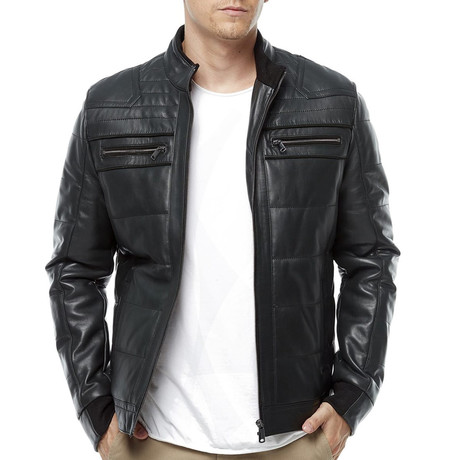 Rafael Leather Jacket // Green (XS)