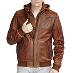 Sami Leather Jacket // Taba (S)