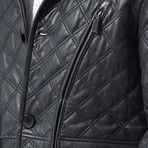 Reed Leather Jacket // Navy Blue (2XL)