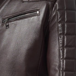 Ricky Leather Jacket // Burgundy (XL)