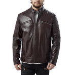 Alonso Leather Jacket // Burgundy (L)