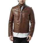 Isidro Leather Jacket // Brown (M)
