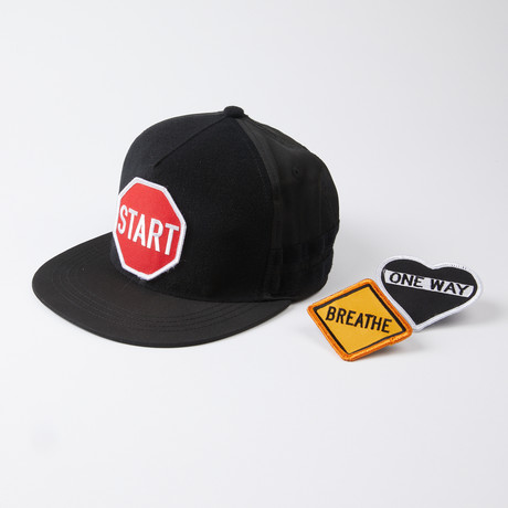 The Flat Brim Hat + Patches Bundle // Word on Street - 3 Patch Collection