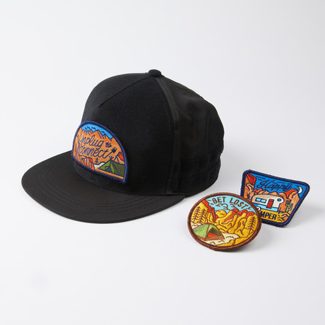 The Flat Brim Hat + Patches Bundle // Outdoor Adventures - 3 Patch Collection