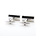 Rhodium Plated Silver Cufflinks // Silver