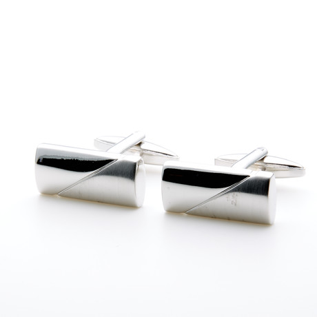 Rhodium Plated Silver Cufflinks // Silver