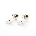 Gilt + Rhodium Knot Cufflinks // Gold + Silver