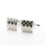 Two-Tone 36 Square Cufflinks // Silver