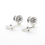 Rhodium Knot Cufflinks // Silver