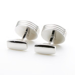 Two-Tone Circular Cufflinks // Silver