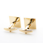 Plated Textured Square Cufflinks // Gold