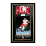 Gordie Howe // Jersey Name Bar + Signed on Card // 9 Of 99