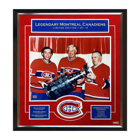 Maurice Richard, Jean Beliveau + Guy Lafleur // Signed Patch With Photo // 1 Of 10