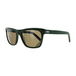 Men's Square Sunglasses // Matte Green + Brown