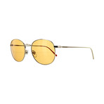 Men's Round Sunglasses // Shiny Gold + Dark Orange