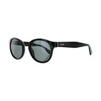 Men's Round Polarized Sunglasses // Black + Gray