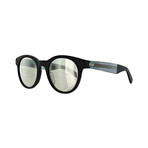 Men's Round Sunglasses // Matte Black + Bronze Mirror