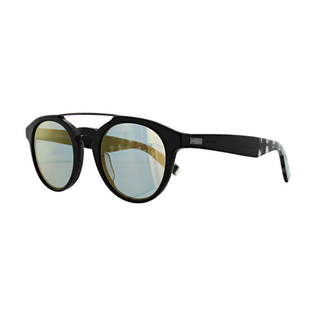 Men's Round Sunglasses // Matte Black + Gray Bronze