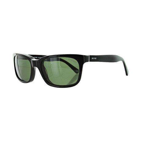 Men's Rectangular Sunglasses Polarized // Black + Green