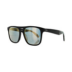 Men's Square Sunglasses // Matte Black + Gray Bronze Mirror