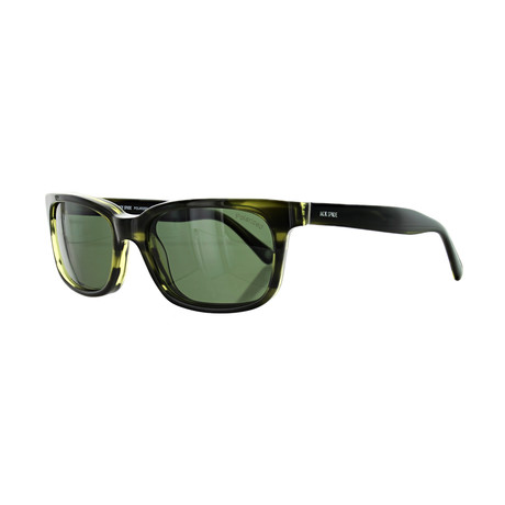 Men's Rectangular Sunglasses Polarized // Green + Green