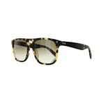 Men's Square Sunglasses // Olive Green Mustard + Brown