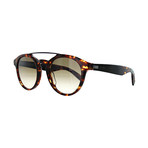 Men's Round Sunglasses // Dark Havana + Brown