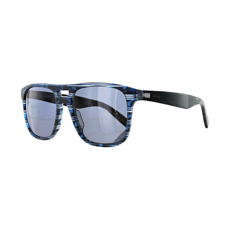 Men's Square Sunglasses // Blue Havana + Gray Blue