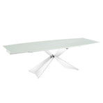 Kaylee Motorized Dining Table // White Glass