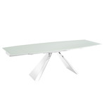 Camila Motorized Dining Table // White Glass