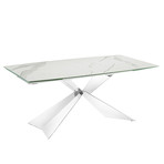 Kaylee Motorized Dining Table // White Marbled Porcelain Top