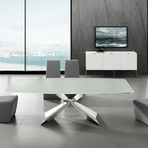 Kaylee Motorized Dining Table // White Glass