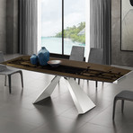 Camila Motorized Dining Table // Smoked Glass