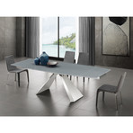 Camila Motorized Dining Table // Gray Glass