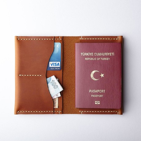 Passport Sleeve // Cognac